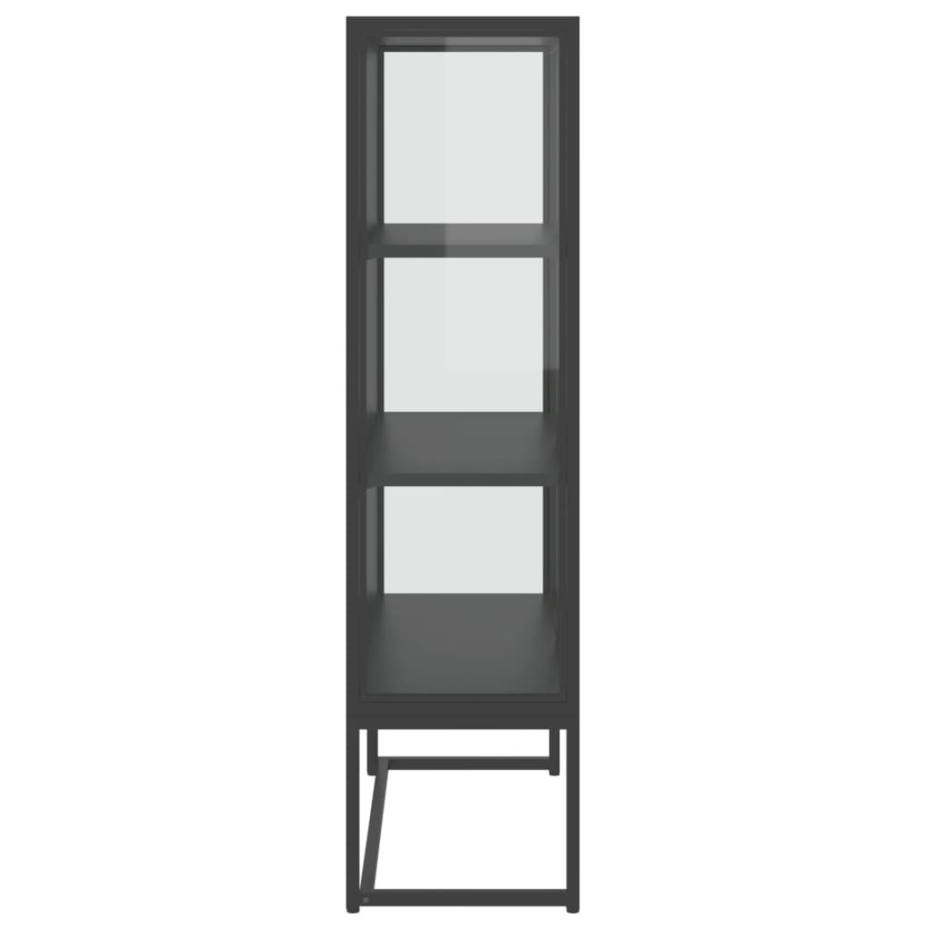 vidaXL Szafka, antracytowa, 80x35x135 cm, stal i hartowane szkło