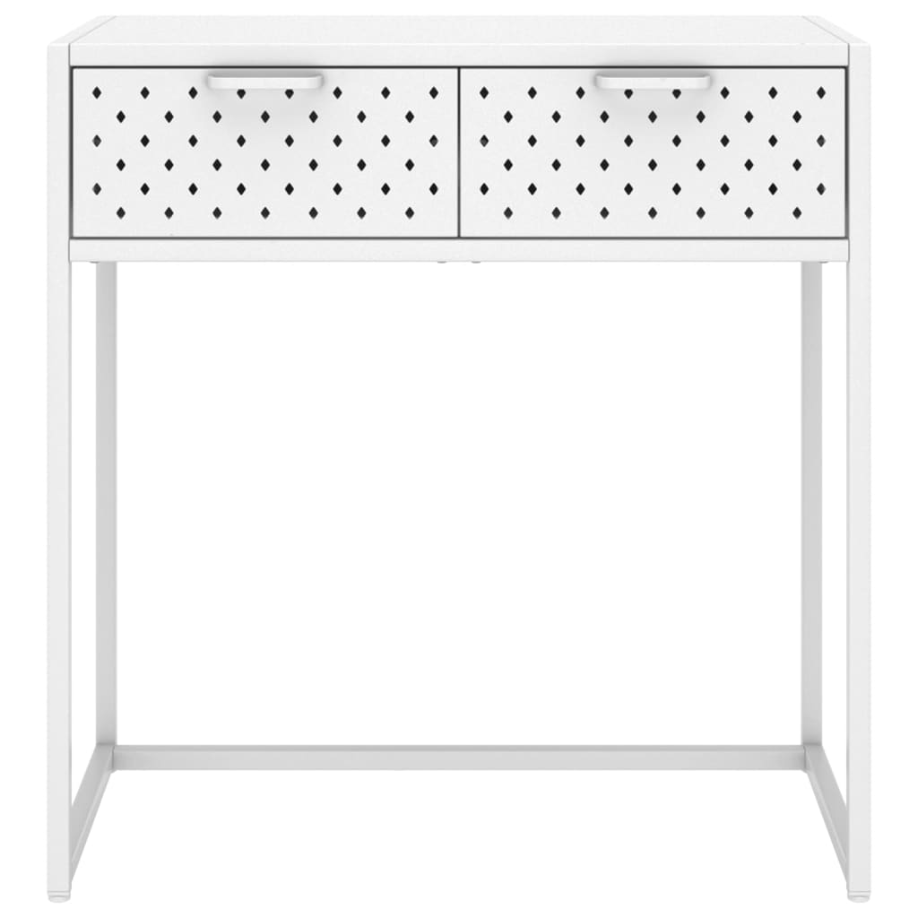 vidaXL Stolik konsolowy, biały, 72x35x75 cm, stalowy