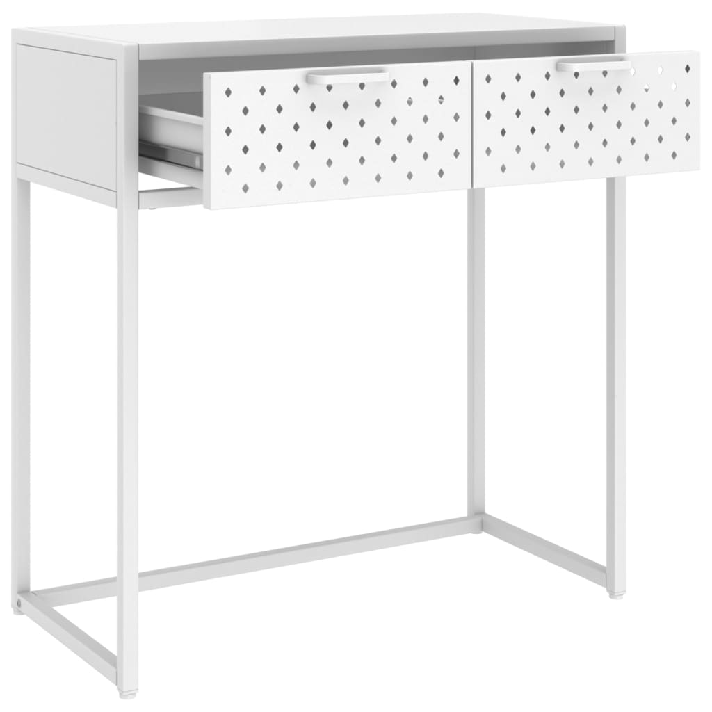 vidaXL Stolik konsolowy, biały, 72x35x75 cm, stalowy