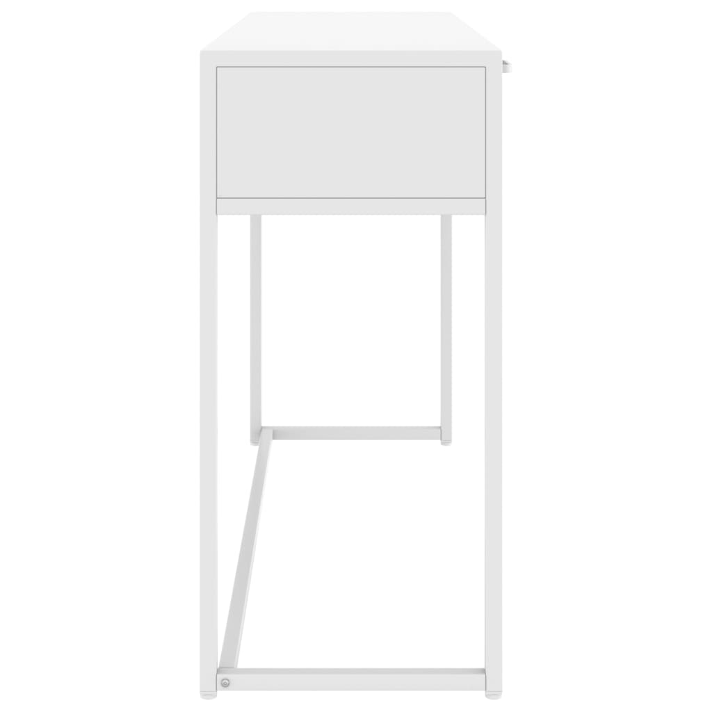 vidaXL Stolik konsolowy, biały, 106x35x75 cm, stalowy