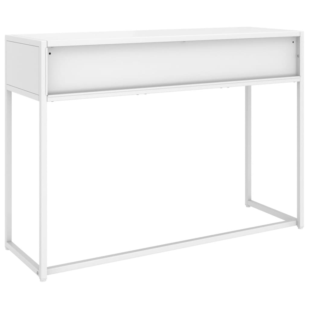vidaXL Stolik konsolowy, biały, 106x35x75 cm, stalowy