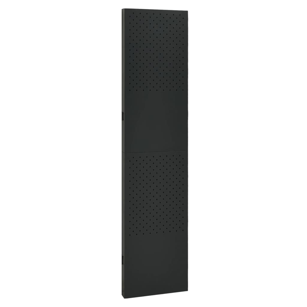 vidaXL Parawan 3-panelowy, czarny, 120 x 180 cm, stalowy