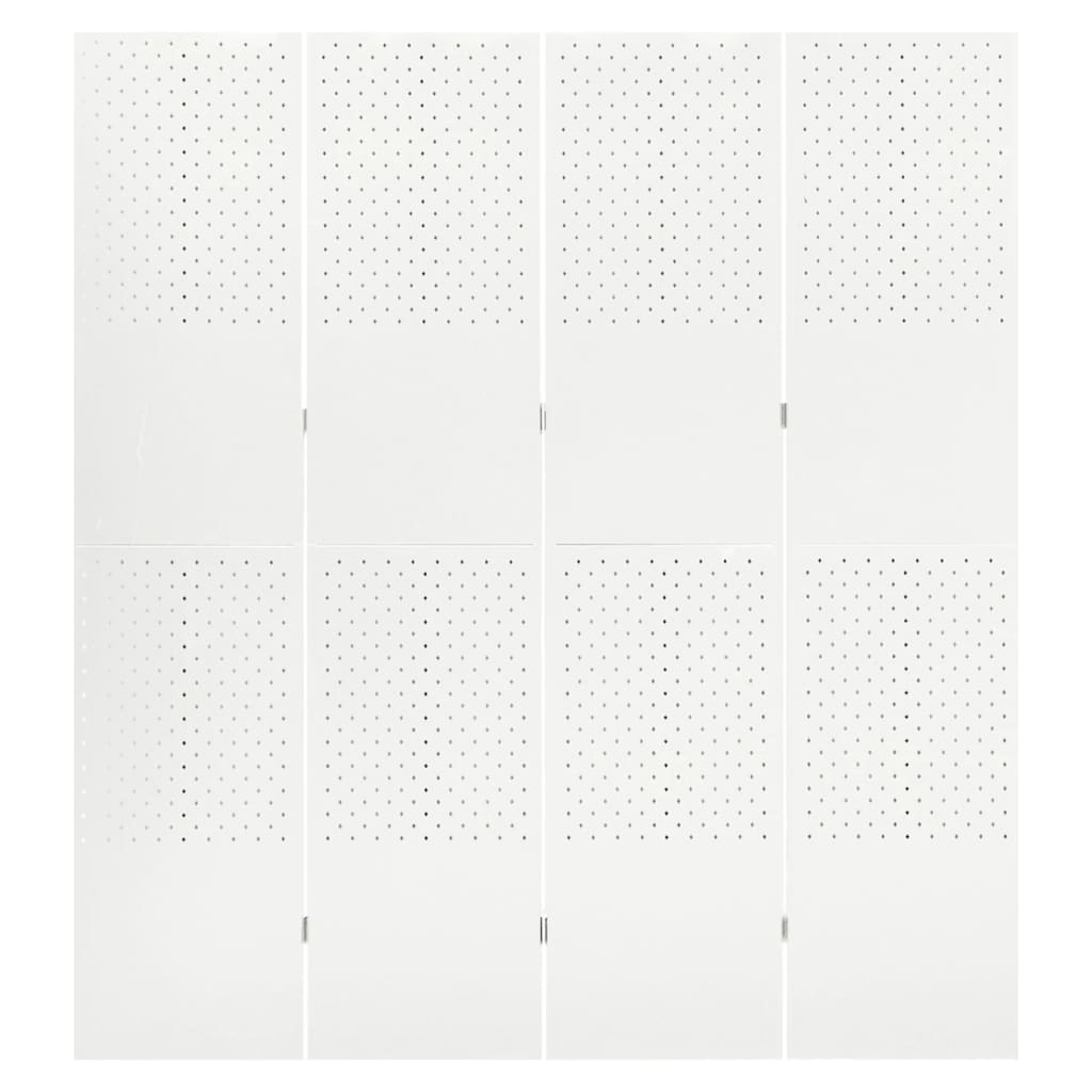 vidaXL Parawan 4-panelowy, biały, 160 x 180 cm, stalowy