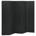 vidaXL Parawan 5-panelowy, czarny, 200 x 180 cm, stalowy