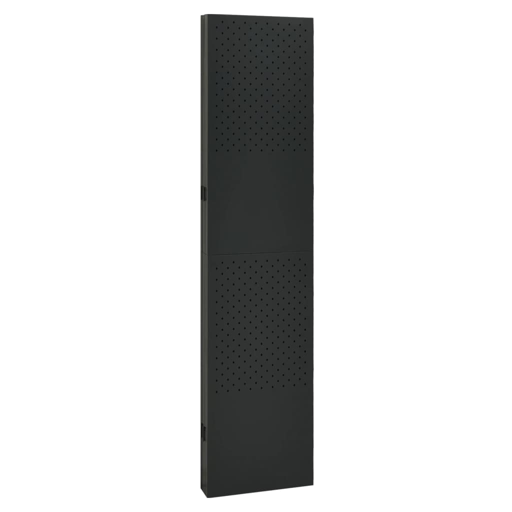 vidaXL Parawan 5-panelowy, czarny, 200 x 180 cm, stalowy
