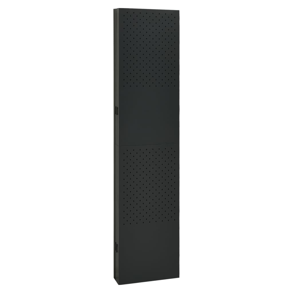 vidaXL Parawan 6-panelowy, czarny, 240 x 180 cm, stalowy