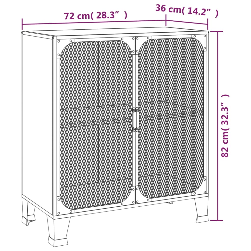 vidaXL Szafka, rustykalny brąz, 72x36x82 cm, metal i MDF