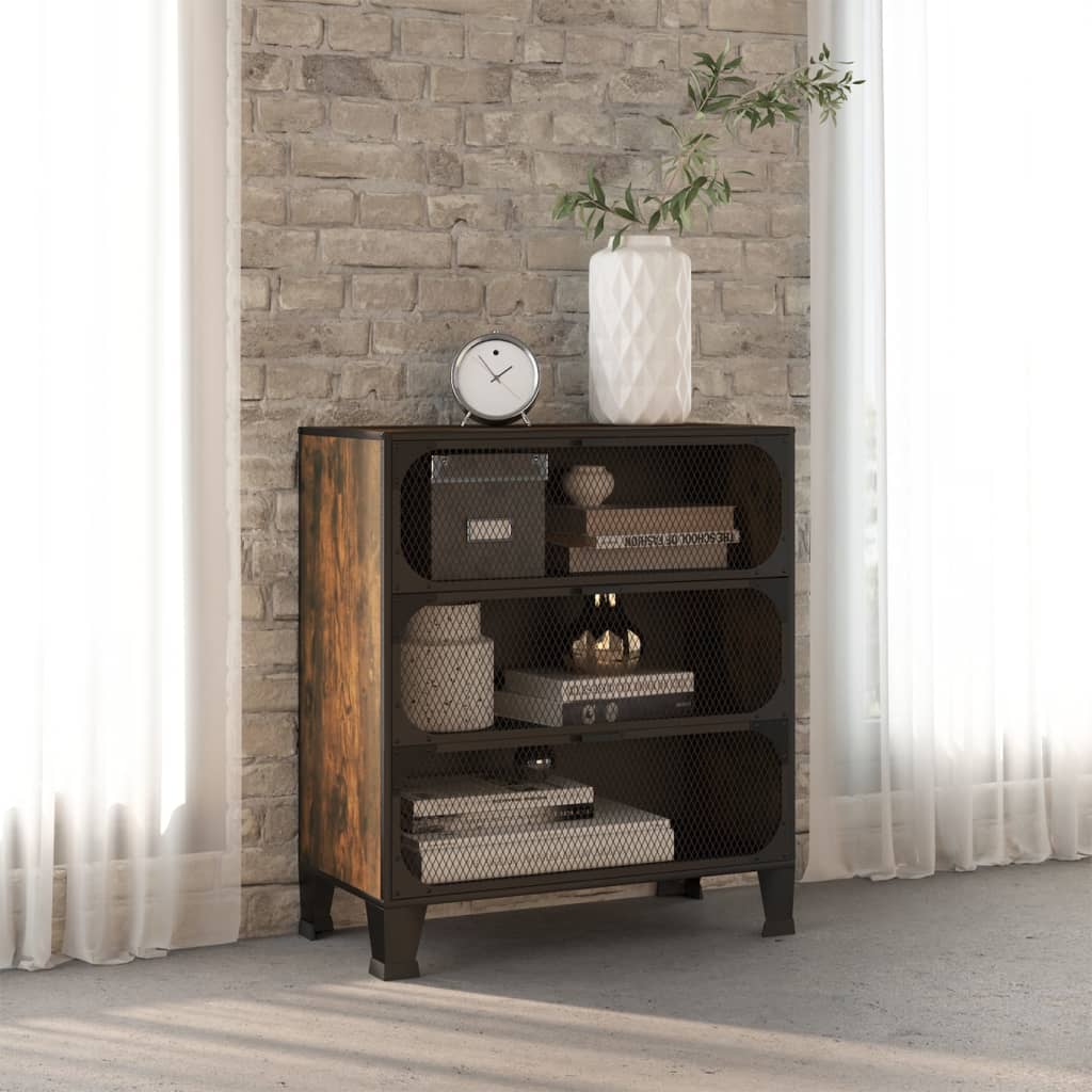 vidaXL Szafka, rustykalny brąz, 72x36x82 cm, metal i MDF