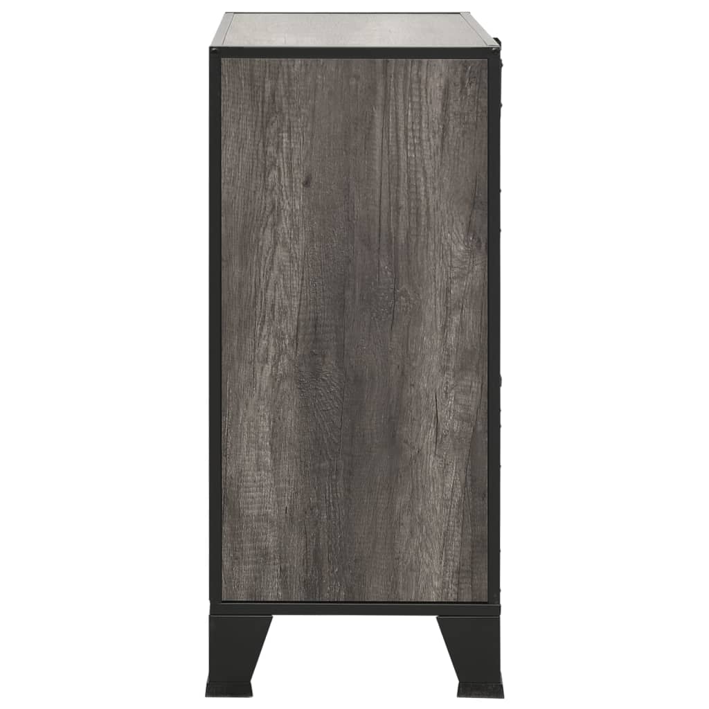 vidaXL Szafka, szara, 72x36x82 cm, metal i MDF