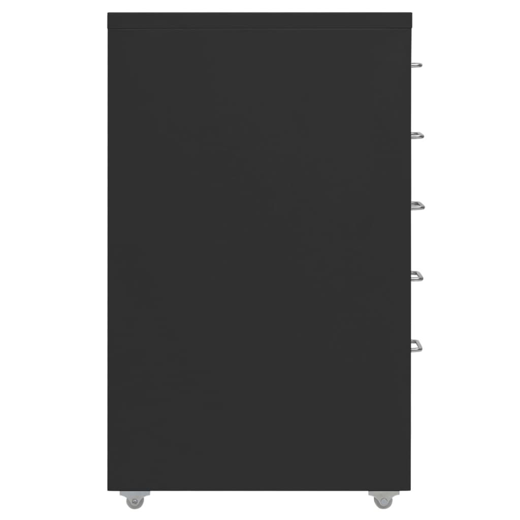 vidaXL Mobilna szafka kartotekowa, czarna, 28x41x69 cm, metalowa