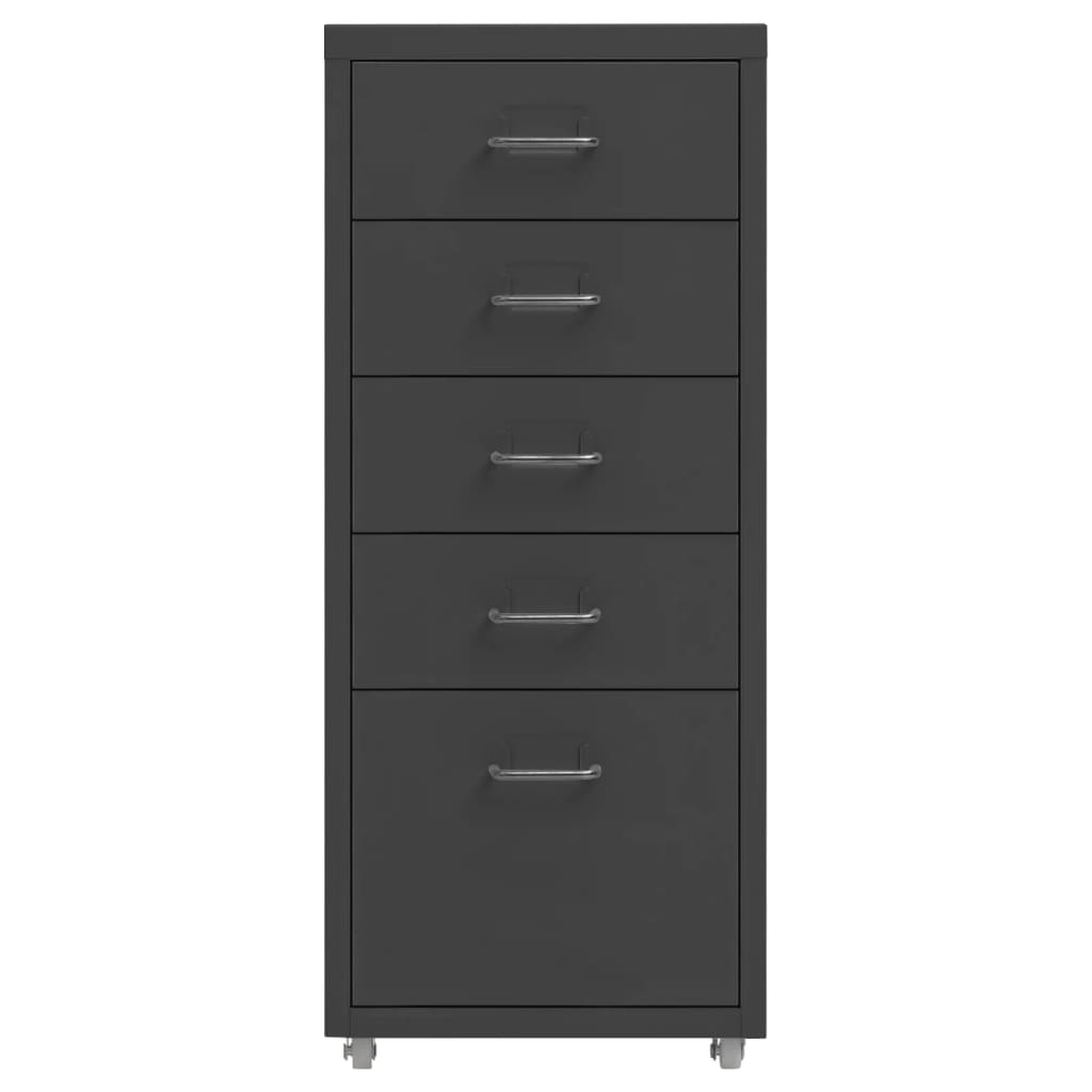 vidaXL Mobilna szafka kartotekowa, antracytowa, 28x41x69 cm, metalowa