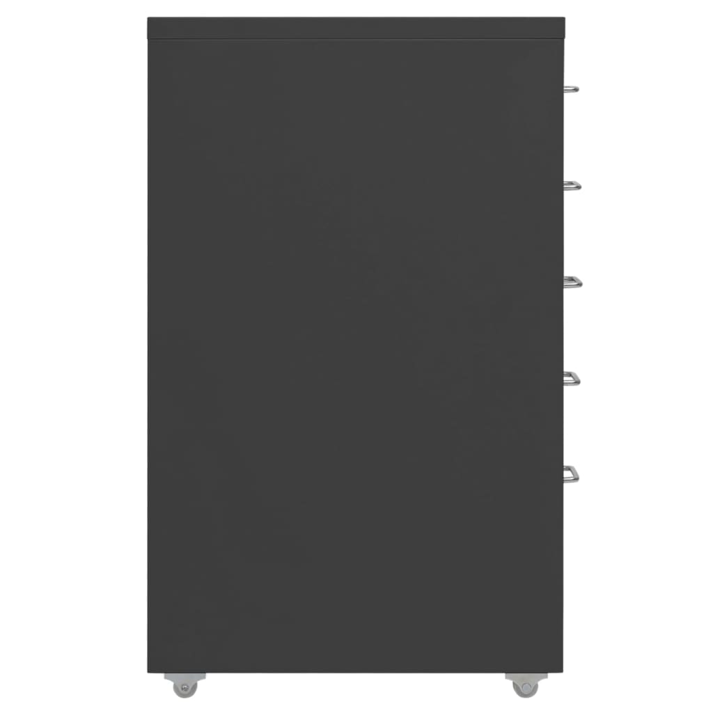 vidaXL Mobilna szafka kartotekowa, antracytowa, 28x41x69 cm, metalowa