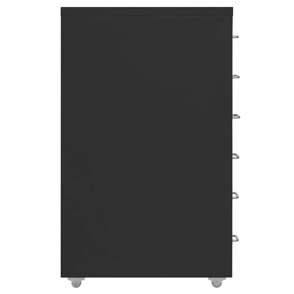 vidaXL Mobilna szafka kartotekowa, czarna, 28x41x69 cm, metalowa