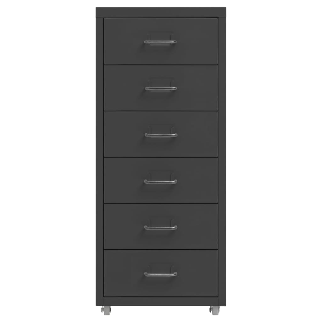 vidaXL Mobilna szafka kartotekowa, antracytowa, 28x41x69 cm, metalowa
