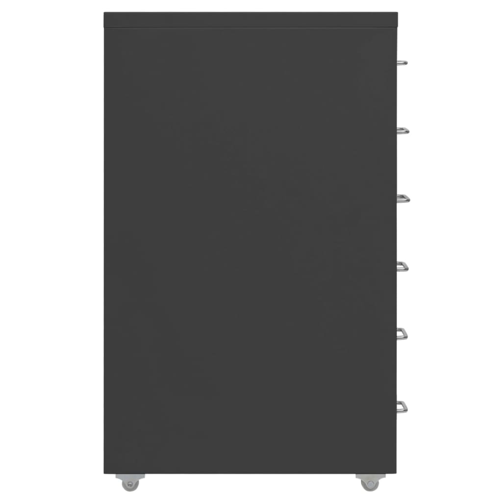 vidaXL Mobilna szafka kartotekowa, antracytowa, 28x41x69 cm, metalowa