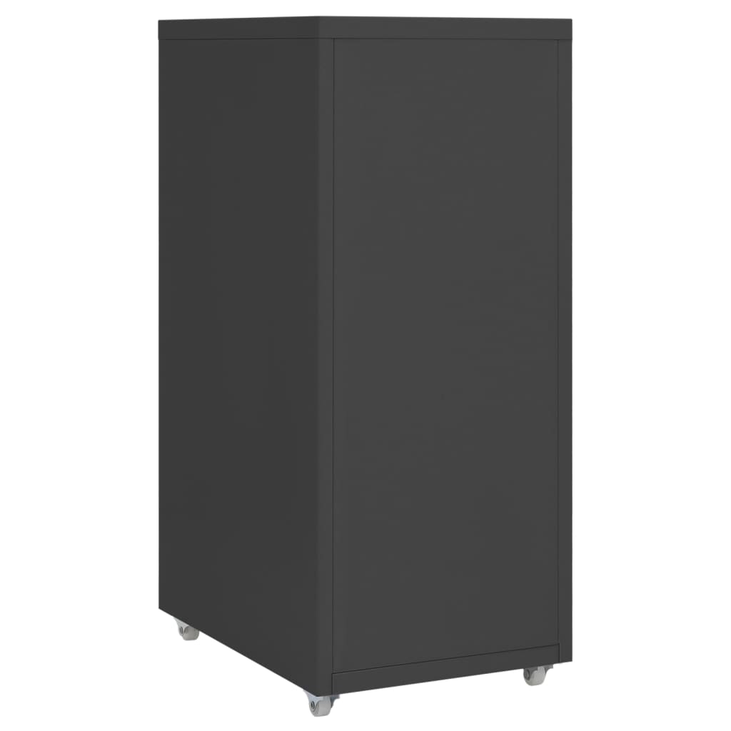 vidaXL Mobilna szafka kartotekowa, antracytowa, 28x41x69 cm, metalowa