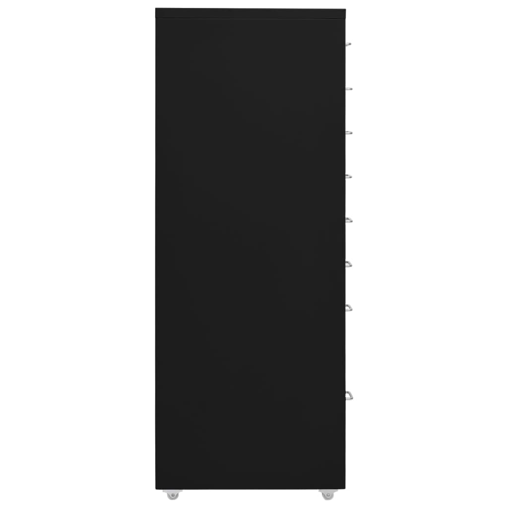 vidaXL Mobilna szafka kartotekowa, czarna, 28x41x109 cm, metalowa