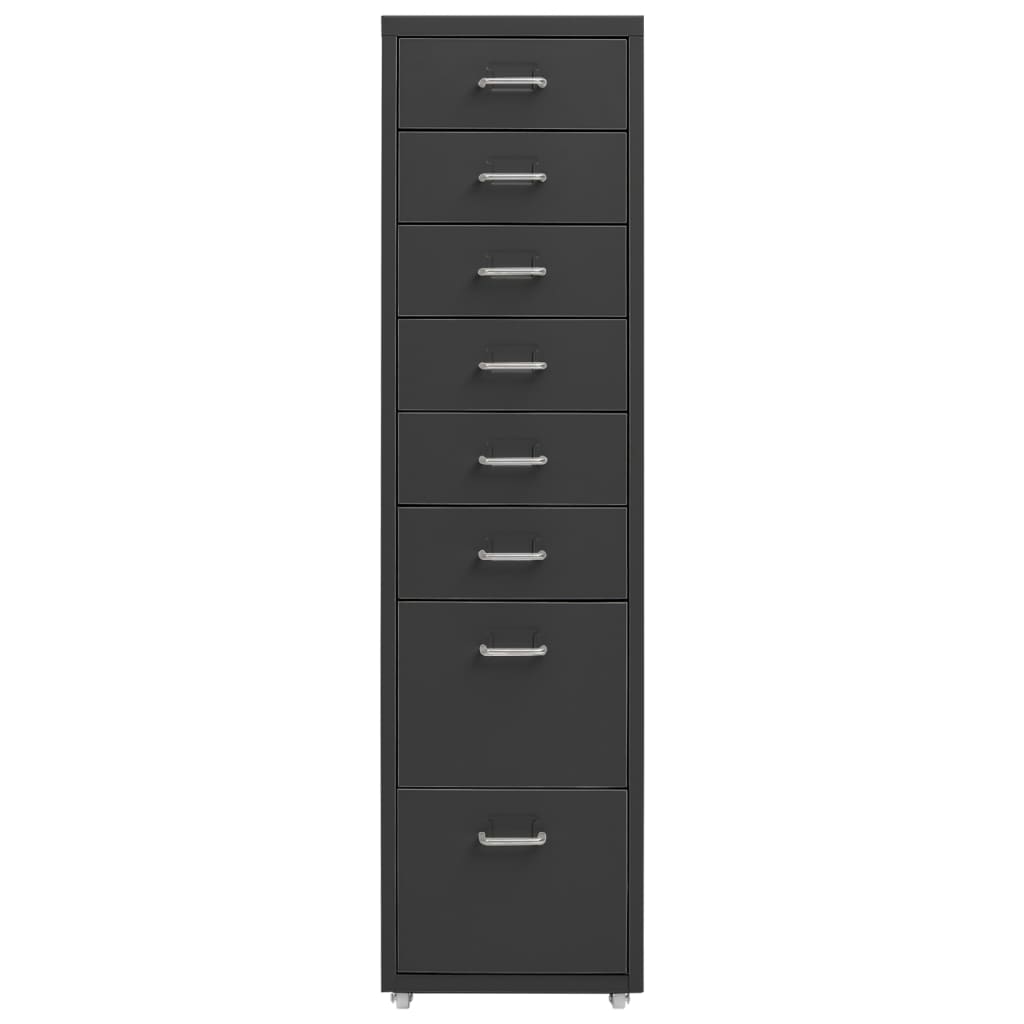 vidaXL Mobilna szafka kartotekowa, antracytowa, 28x41x109 cm, metalowa