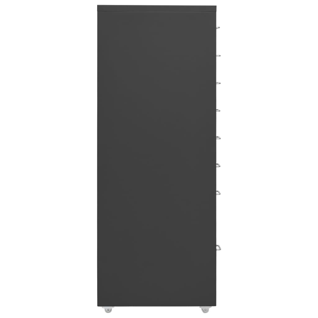 vidaXL Mobilna szafka kartotekowa, antracytowa, 28x41x109 cm, metalowa