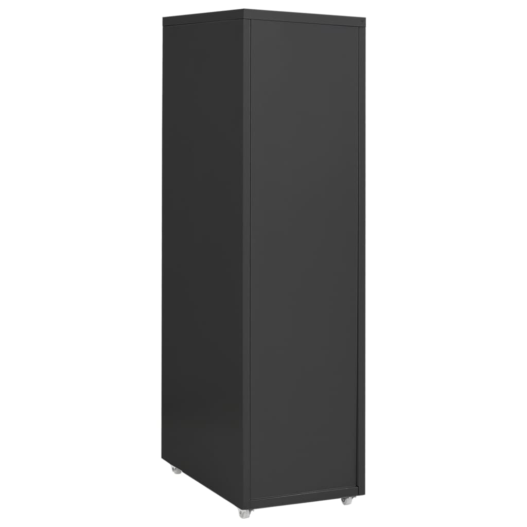 vidaXL Mobilna szafka kartotekowa, antracytowa, 28x41x109 cm, metalowa