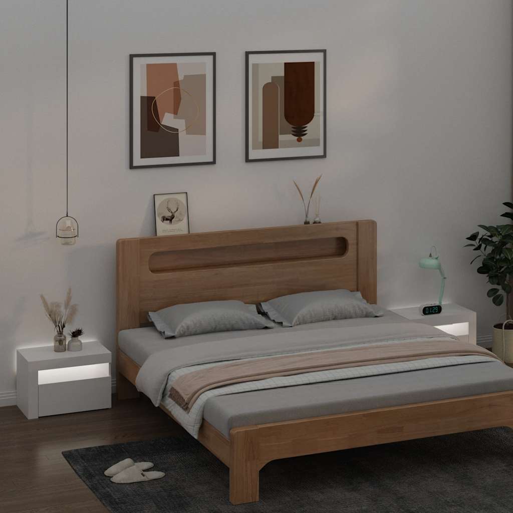 vidaXL Szafki nocne z LED, 2 szt., białe, 60x35x40 cm