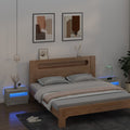 vidaXL Szafki nocne z LED, 2 szt., szarość betonu, 60x35x40 cm