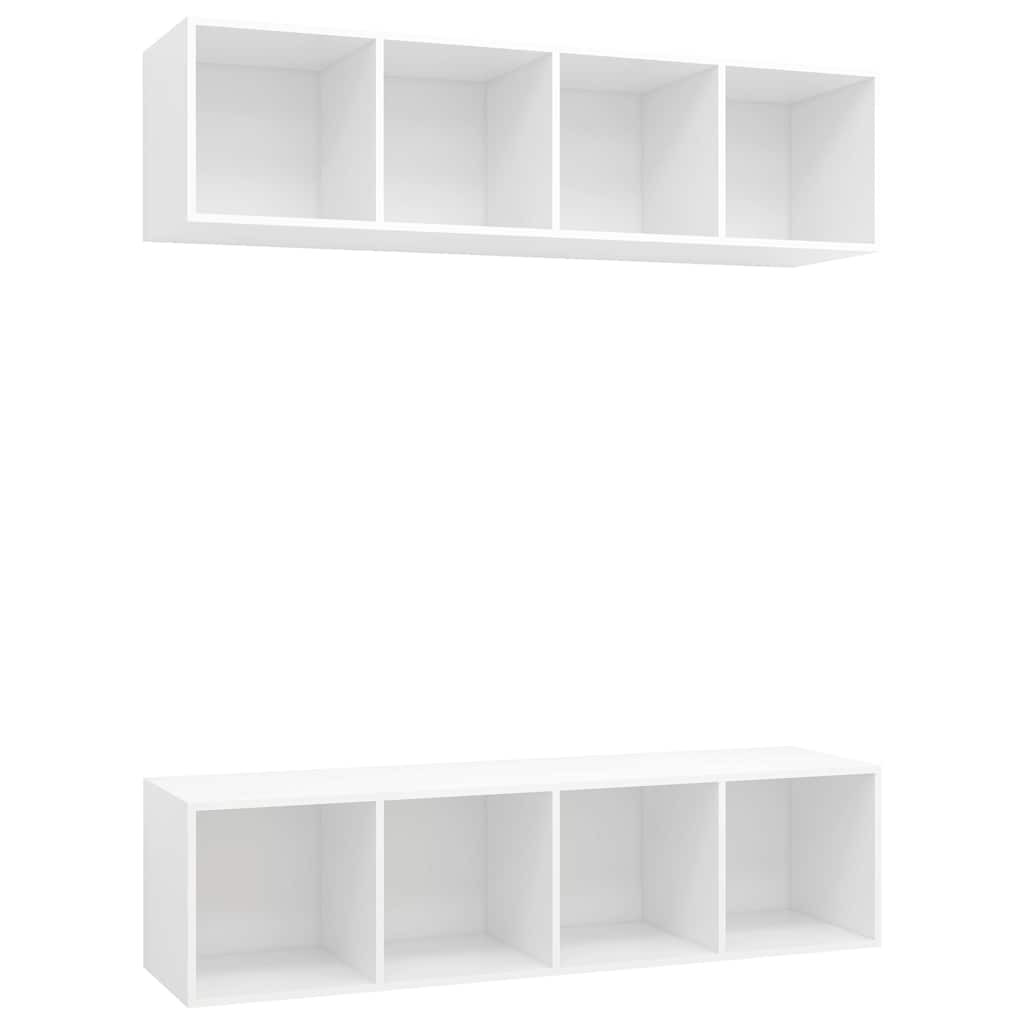 vidaXL Wiszące szafki TV, 2 szt., białe, materiał drewnopochodny
