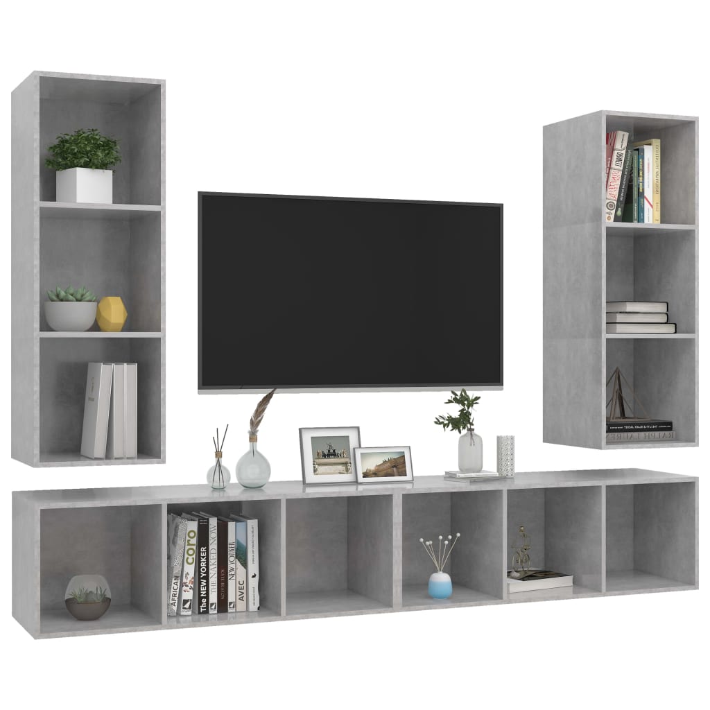 vidaXL | Szafka na Telewizor na Ścianę | 4 pcs 37 x 37 x 107.5 cm