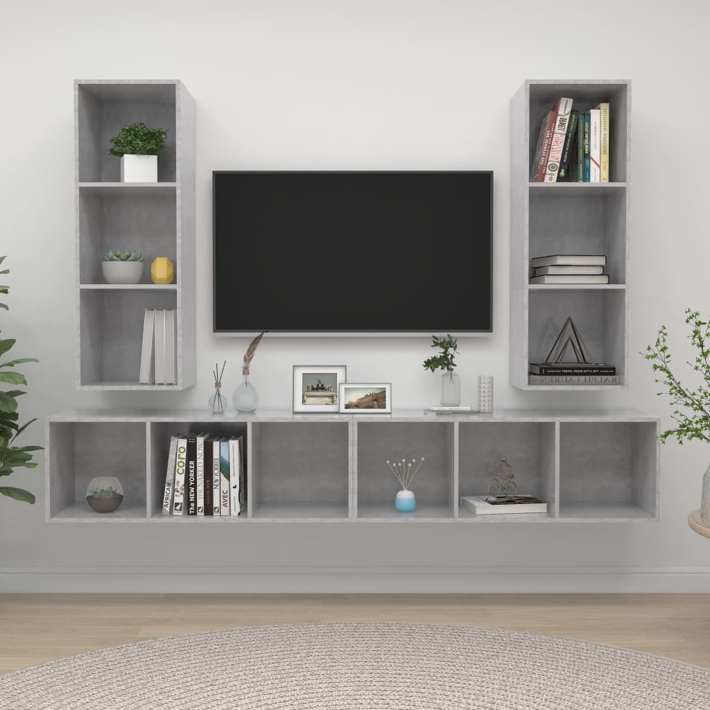 vidaXL | Szafka na Telewizor na Ścianę | 4 pcs 37 x 37 x 107.5 cm
