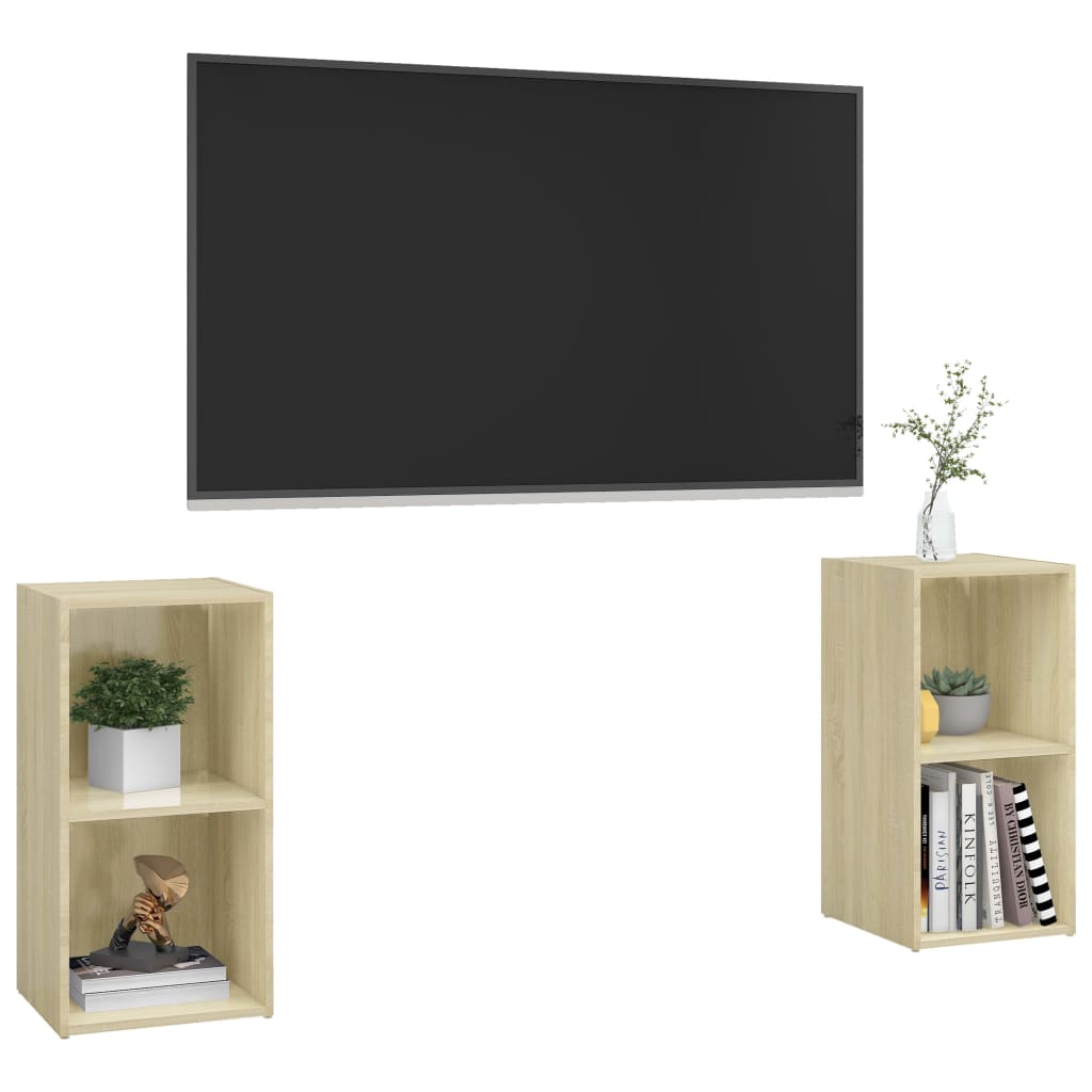 vidaXL Szafki TV, 2 szt., dąb sonoma, 72x35x36,5 cm, płyta wiórowa