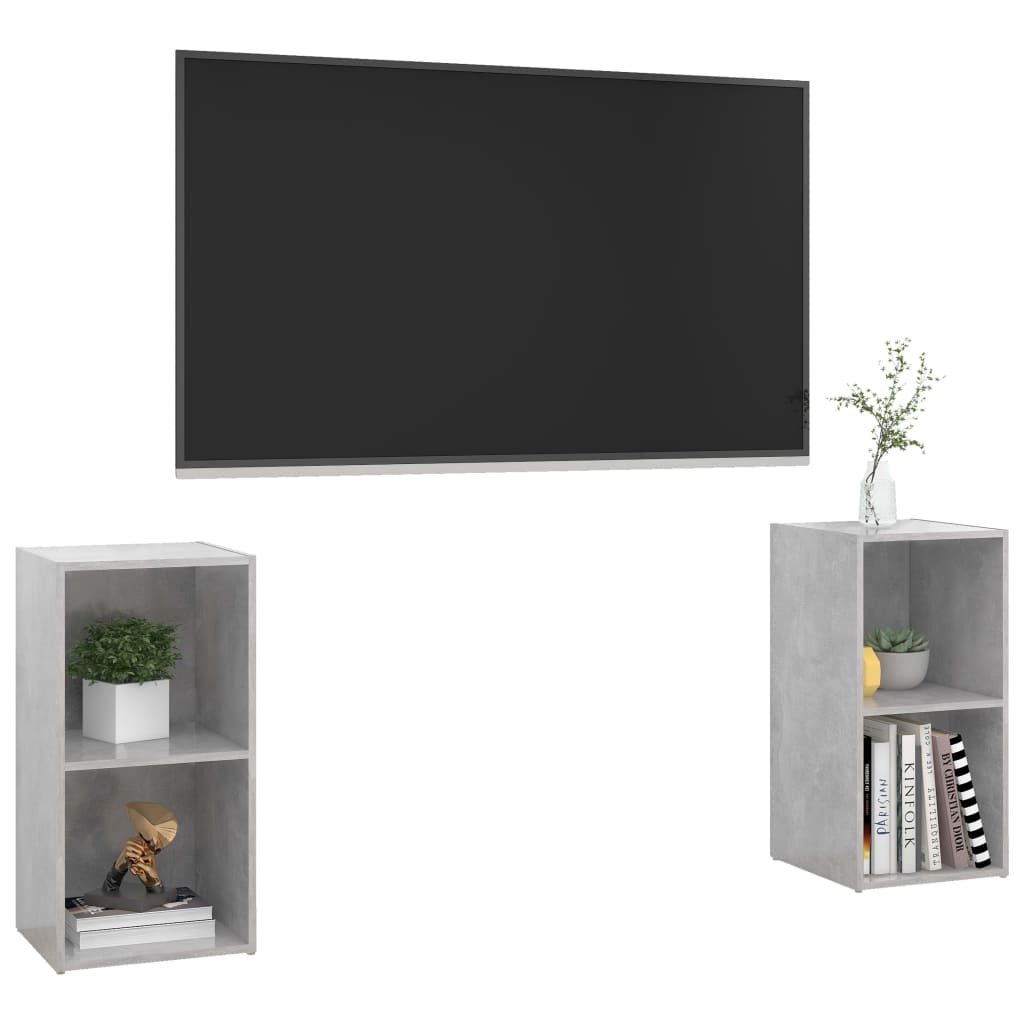 vidaXL Szafki TV, 2 szt., szarość betonu, 72x35x36,5 cm, płyta wiórowa