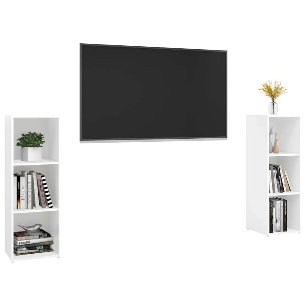 vidaXL Szafki TV, 2 szt., białe, 107x35x37 cm, płyta wiórowa