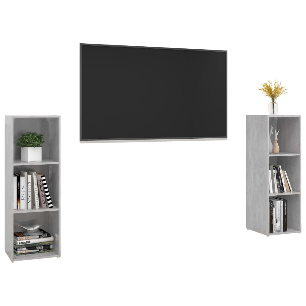 vidaXL Szafki TV, 2 szt., szarość betonu, 107x35x37 cm