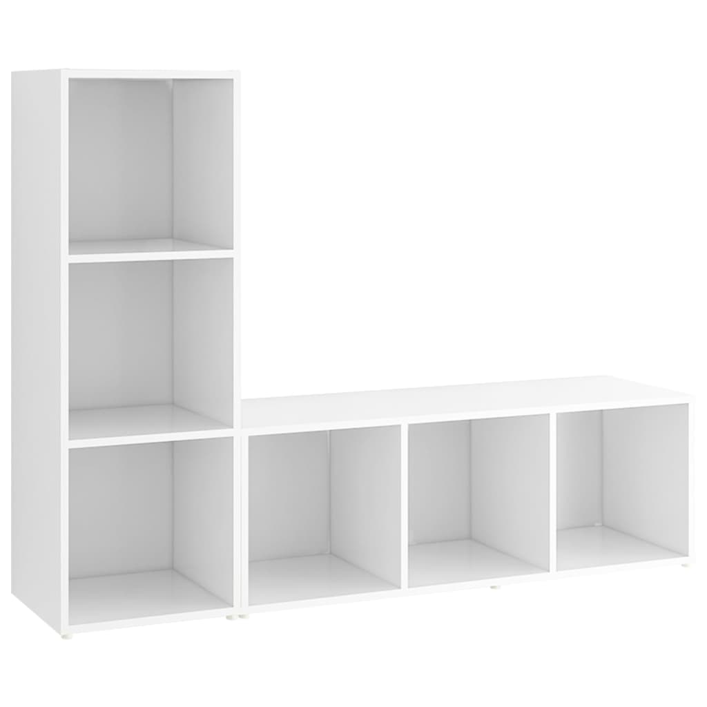 vidaXL Szafki TV, 2 szt., białe, 107x35x37 cm, materiał drewnopochodny