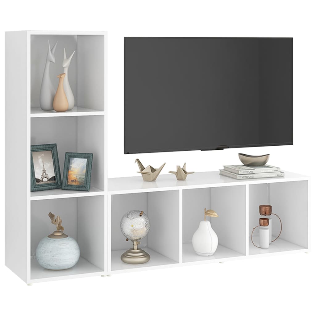 vidaXL Szafki TV, 2 szt., białe, 107x35x37 cm, materiał drewnopochodny