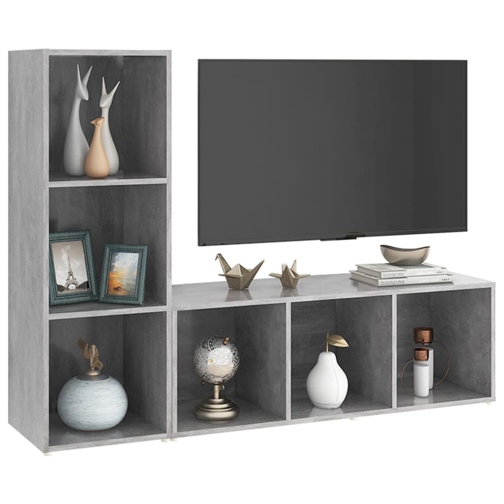 vidaXL Szafki TV, 2 szt., szarość betonu, 107x35x37 cm