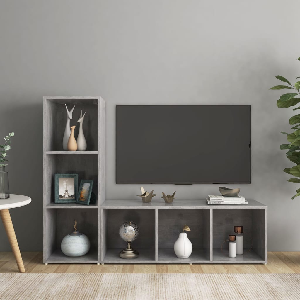 vidaXL Szafki TV, 2 szt., szarość betonu, 107x35x37 cm