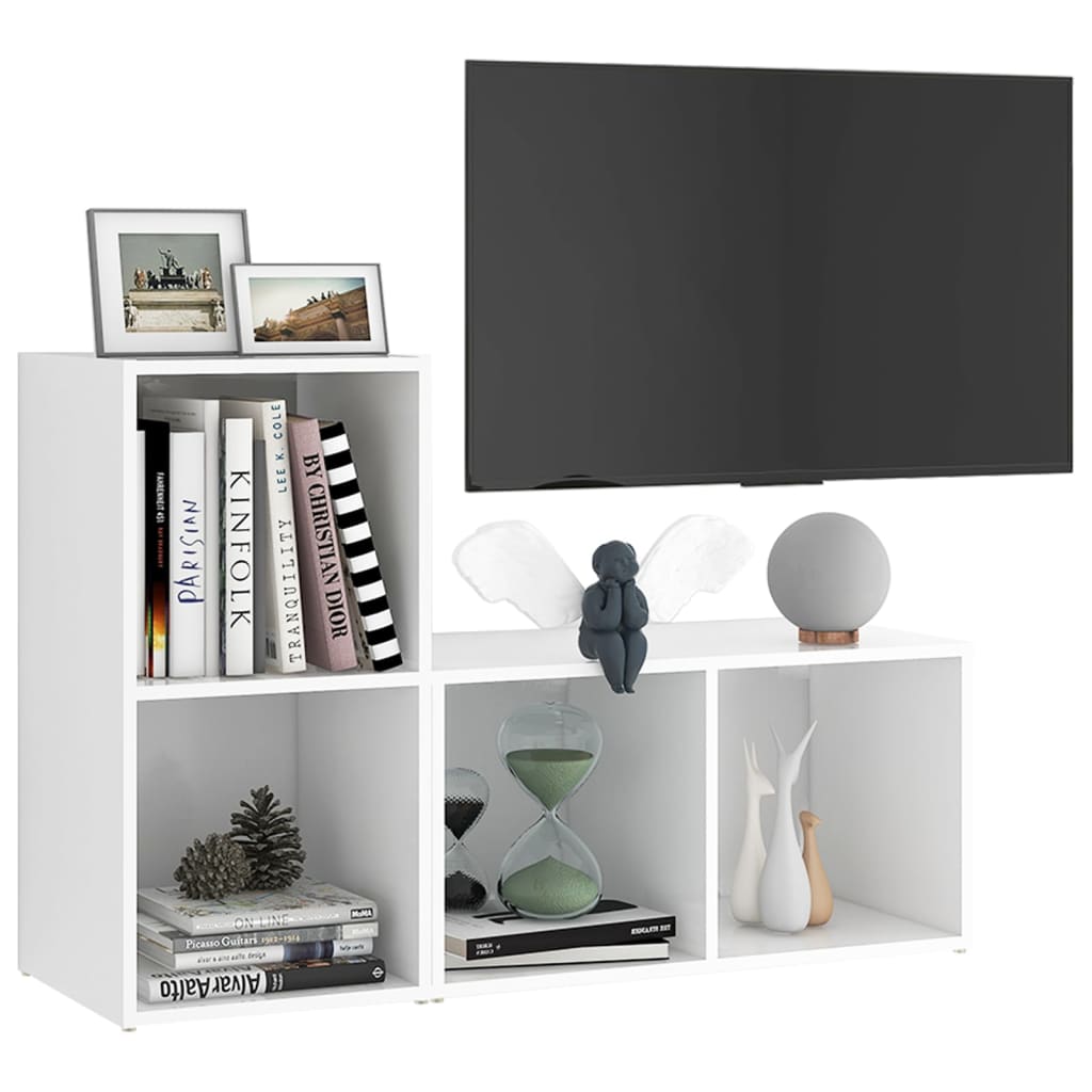 vidaXL Szafki TV, 2 szt., białe, 72x35x36,5 cm, płyta wiórowa