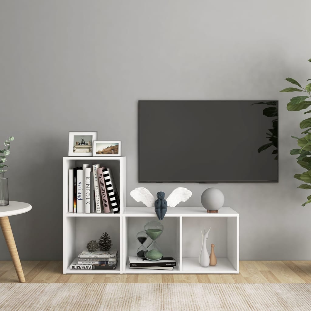 vidaXL Szafki TV, 2 szt., białe, 72x35x36,5 cm, płyta wiórowa