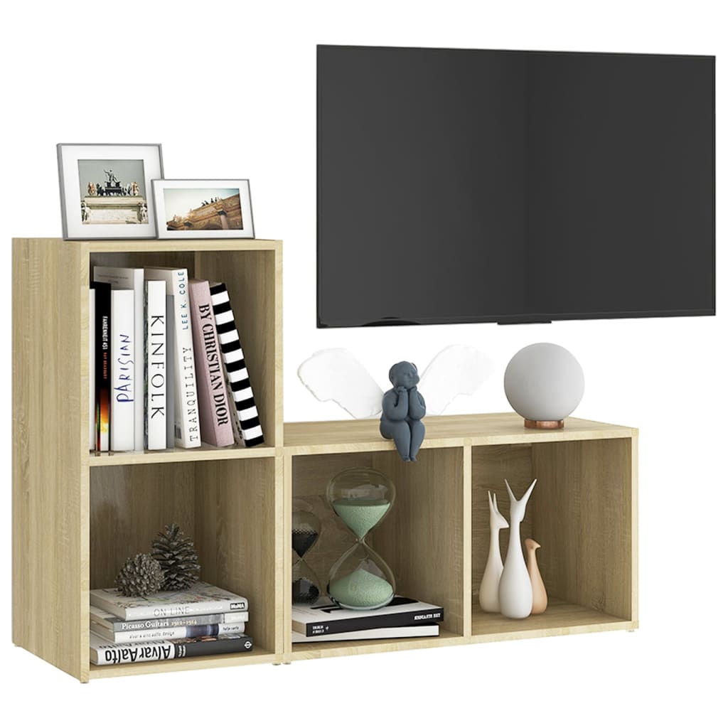 vidaXL Szafki TV, 2 szt., dąb sonoma, 72x35x36,5 cm, płyta wiórowa