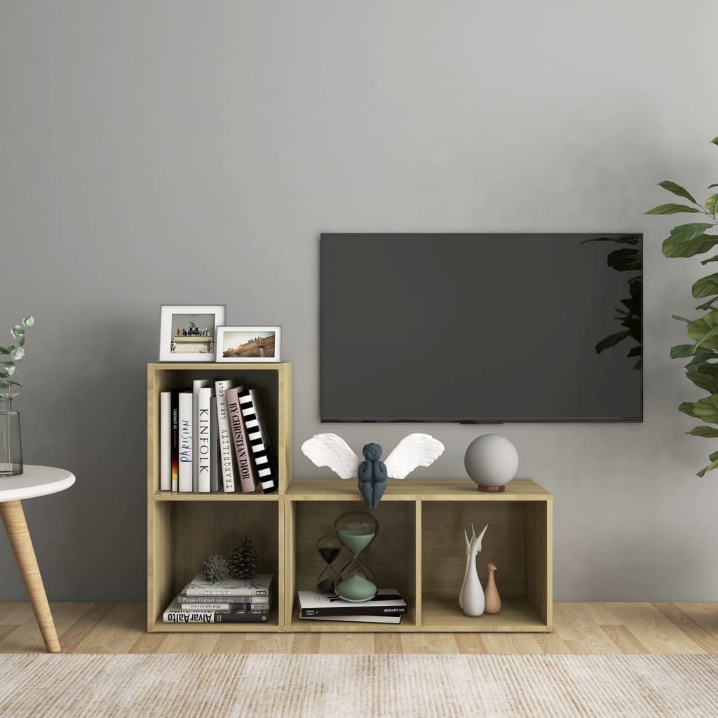 vidaXL Szafki TV, 2 szt., dąb sonoma, 72x35x36,5 cm, płyta wiórowa