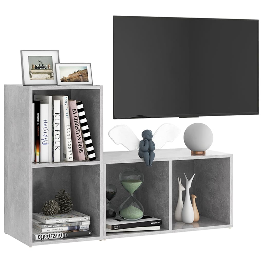 vidaXL Szafki TV, 2 szt., szarość betonu, 72x35x36,5 cm, płyta wiórowa