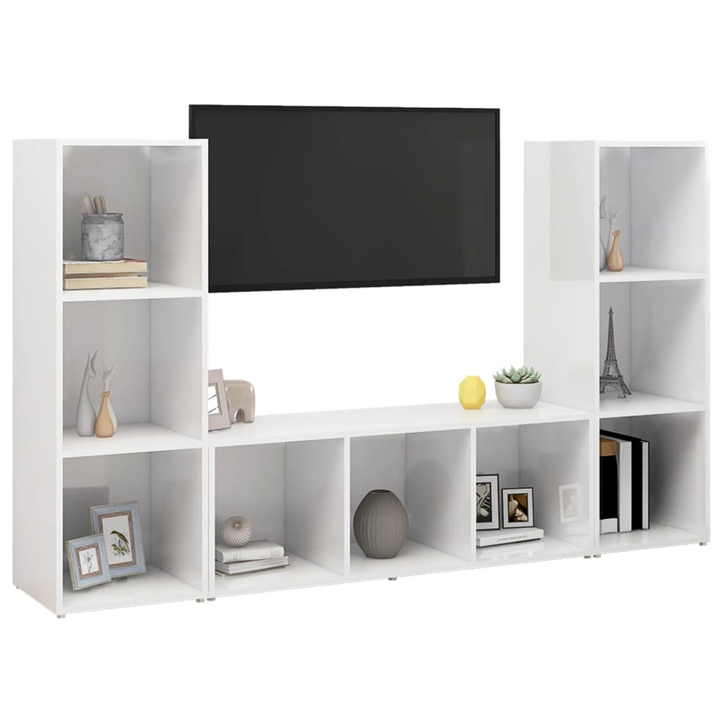 vidaXL | Szafka pod telewizor | 3 pcs 37 x 35 x 107.5 cm