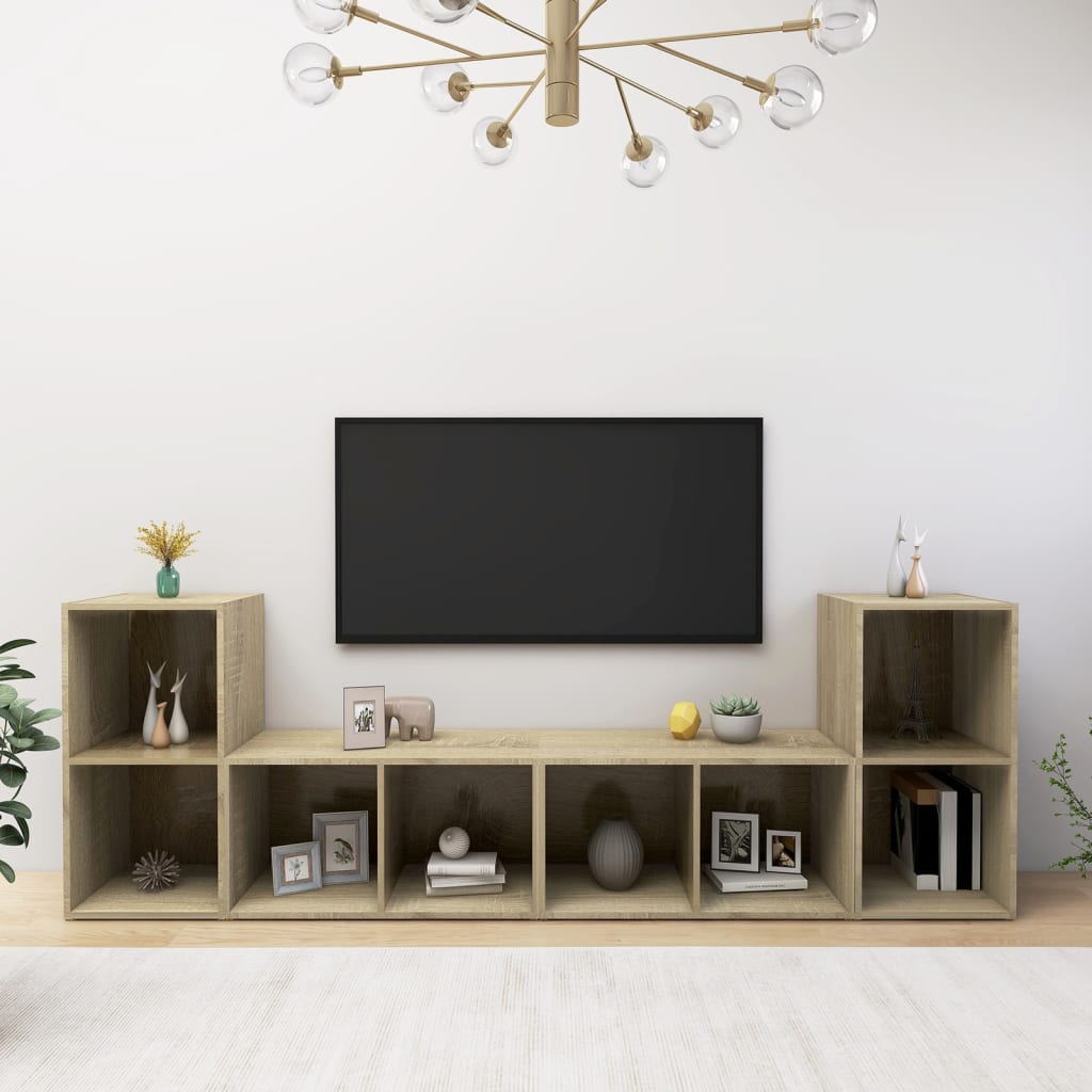 vidaXL Szafki TV, 4 szt., dąb sonoma, 72x35x36,5 cm, płyta wiórowa