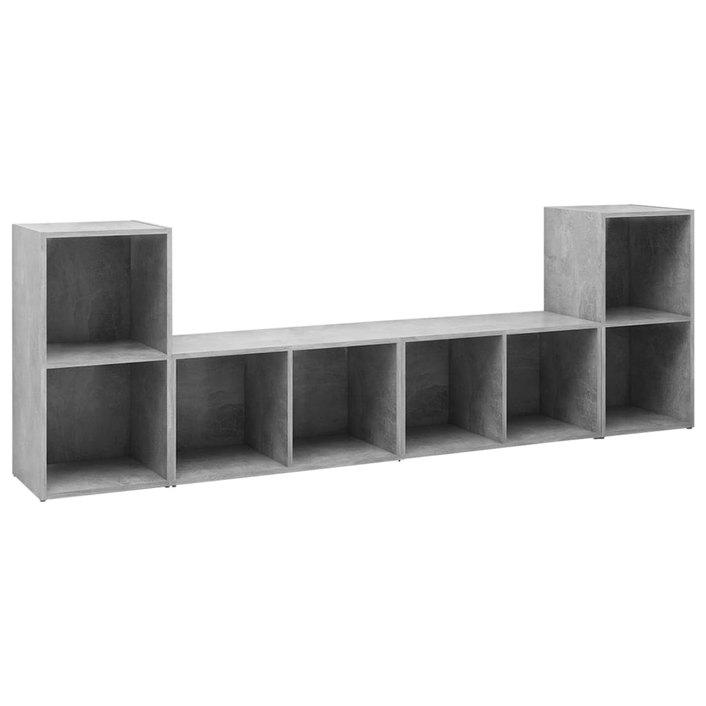 vidaXL Szafki TV, 4 szt., szarość betonu, 72x35x36,5 cm, płyta wiórowa