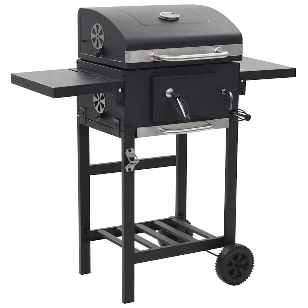 vidaXL Ogrodowy piec do pizzy, grill, wędzarnia, 3-w-1, czarny