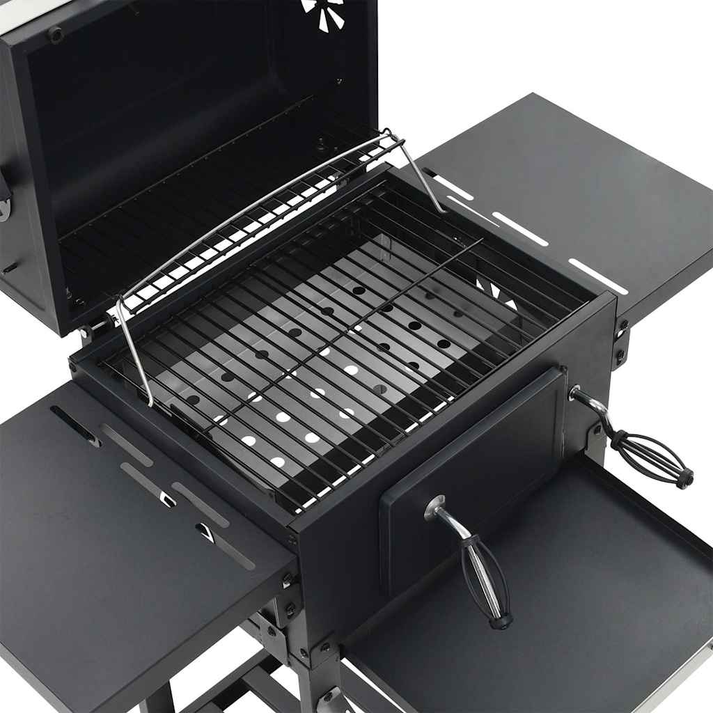 vidaXL Ogrodowy piec do pizzy, grill, wędzarnia, 3-w-1, czarny