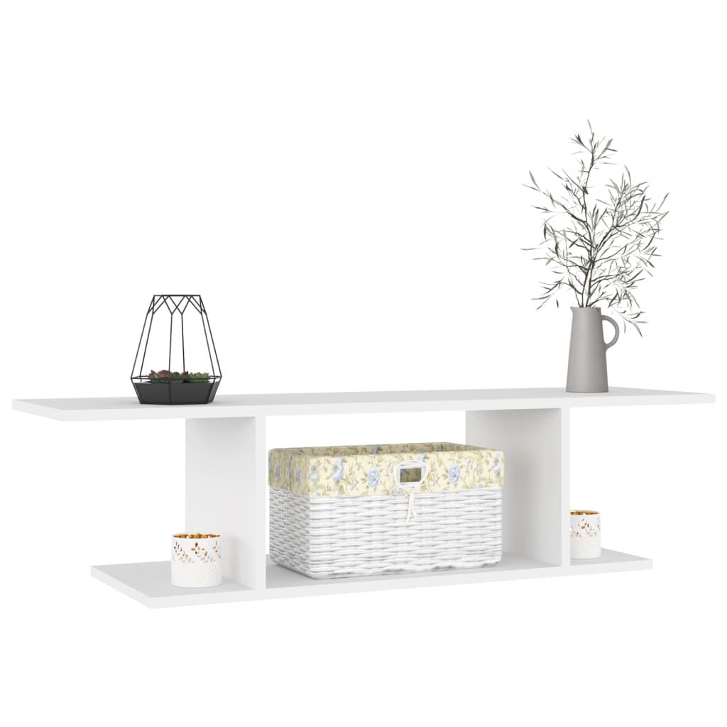 vidaXL Wisząca szafka telewizyjna, biała, 103x30x26,5 cm, płyta
