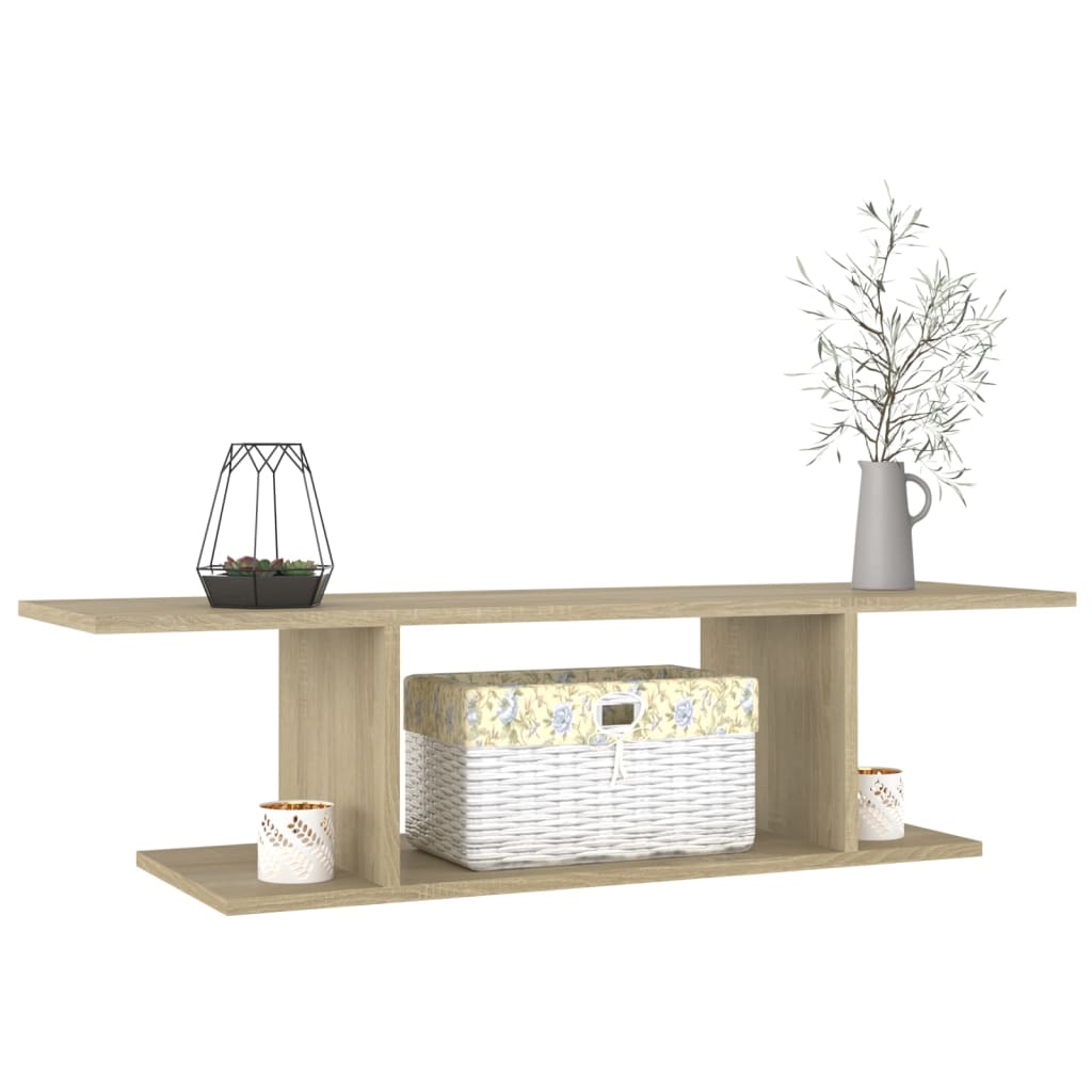 vidaXL Wisząca szafka telewizyjna, dąb sonoma, 103x30x26,5 cm, płyta
