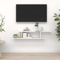 vidaXL Wisząca szafka pod TV, biała, 125x18x23 cm